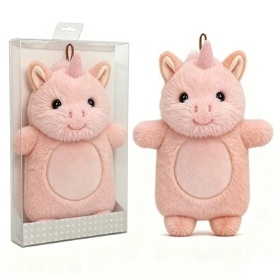 1000ml Cute Unicorn rezina issiqlik suv sumkasi Hayvon qopqog'i Holly